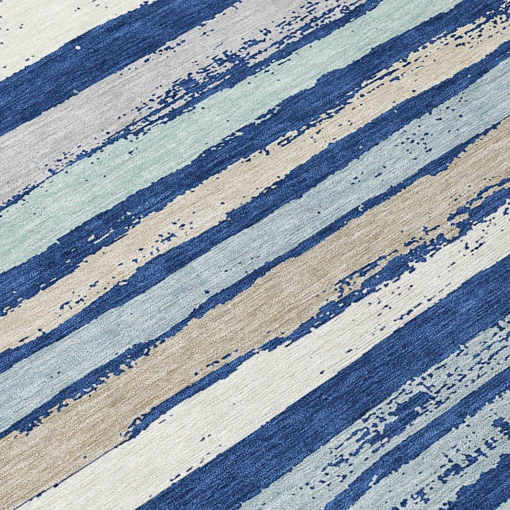 Sylira Navy Washable Indoor-Outdoor Rug-Outdoor Rugs-LOOMLAN Rugs-LOOMLAN
