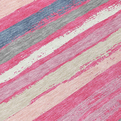 Sylira Pink Washable Indoor-Outdoor Rug-Outdoor Rugs-LOOMLAN Rugs-LOOMLAN