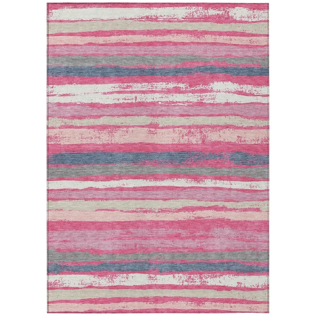 Sylira Pink Washable Indoor-Outdoor Rug-Outdoor Rugs-LOOMLAN Rugs-2'6" x 3'10"-LOOMLAN