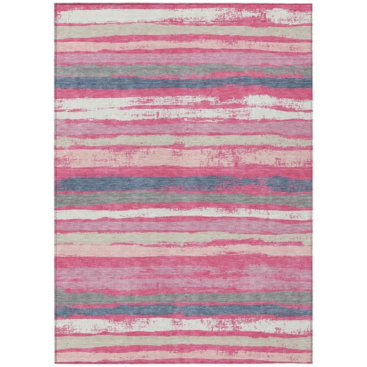 Sylira Pink Washable Indoor-Outdoor Rug-Outdoor Rugs-LOOMLAN Rugs-2'6" x 3'10"-LOOMLAN
