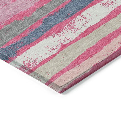 Sylira Pink Washable Indoor-Outdoor Rug-Outdoor Rugs-LOOMLAN Rugs-LOOMLAN