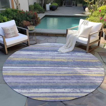 Sylira Purple Washable Indoor-Outdoor Rug-Outdoor Rugs-LOOMLAN Rugs-LOOMLAN