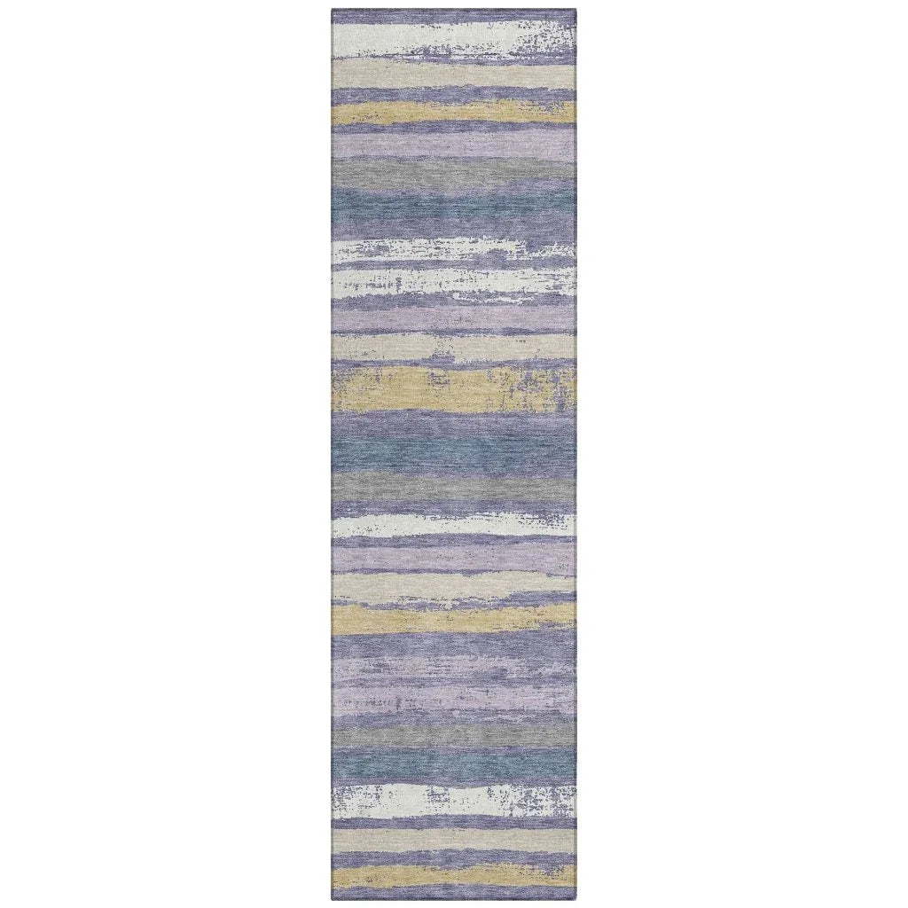 Sylira Purple Washable Indoor-Outdoor Rug-Outdoor Rugs-LOOMLAN Rugs-2'3" x 7'6"-LOOMLAN