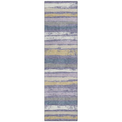 Sylira Purple Washable Indoor-Outdoor Rug-Outdoor Rugs-LOOMLAN Rugs-2'3" x 7'6"-LOOMLAN