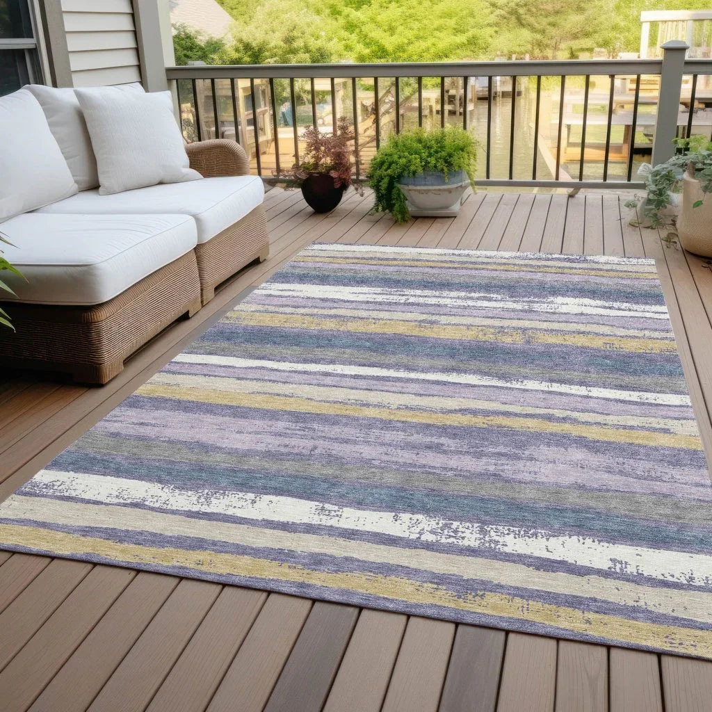 Sylira Purple Washable Indoor-Outdoor Rug-Outdoor Rugs-LOOMLAN Rugs-LOOMLAN