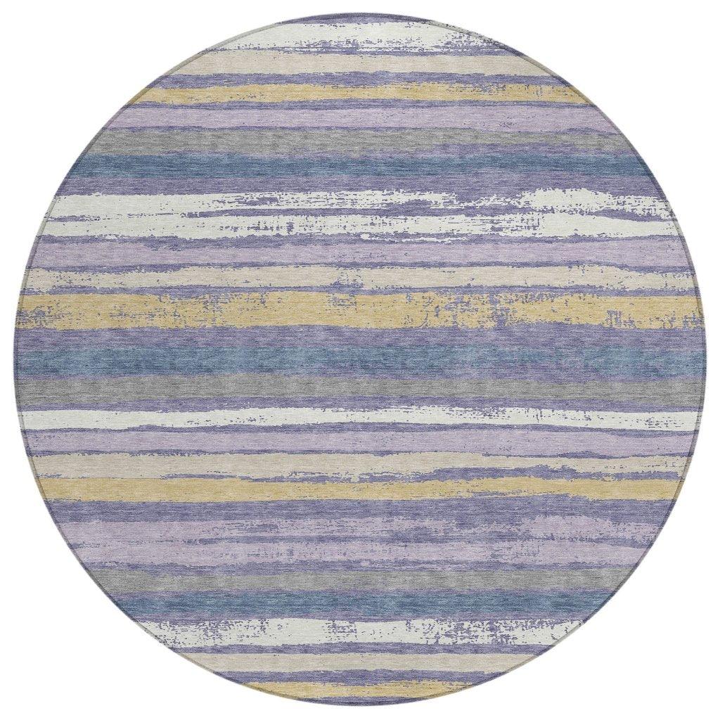 Sylira Purple Washable Indoor-Outdoor Rug-Outdoor Rugs-LOOMLAN Rugs-8' x 8'-LOOMLAN