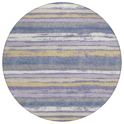Sylira Purple Washable Indoor-Outdoor Rug-Outdoor Rugs-LOOMLAN Rugs-8' x 8'-LOOMLAN