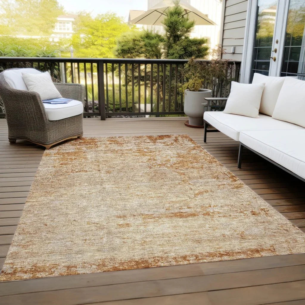 Sylvaine Orange Washable Indoor - Outdoor Rug - LOOMLAN - LOOMLAN Rugs - Outdoor Rugs