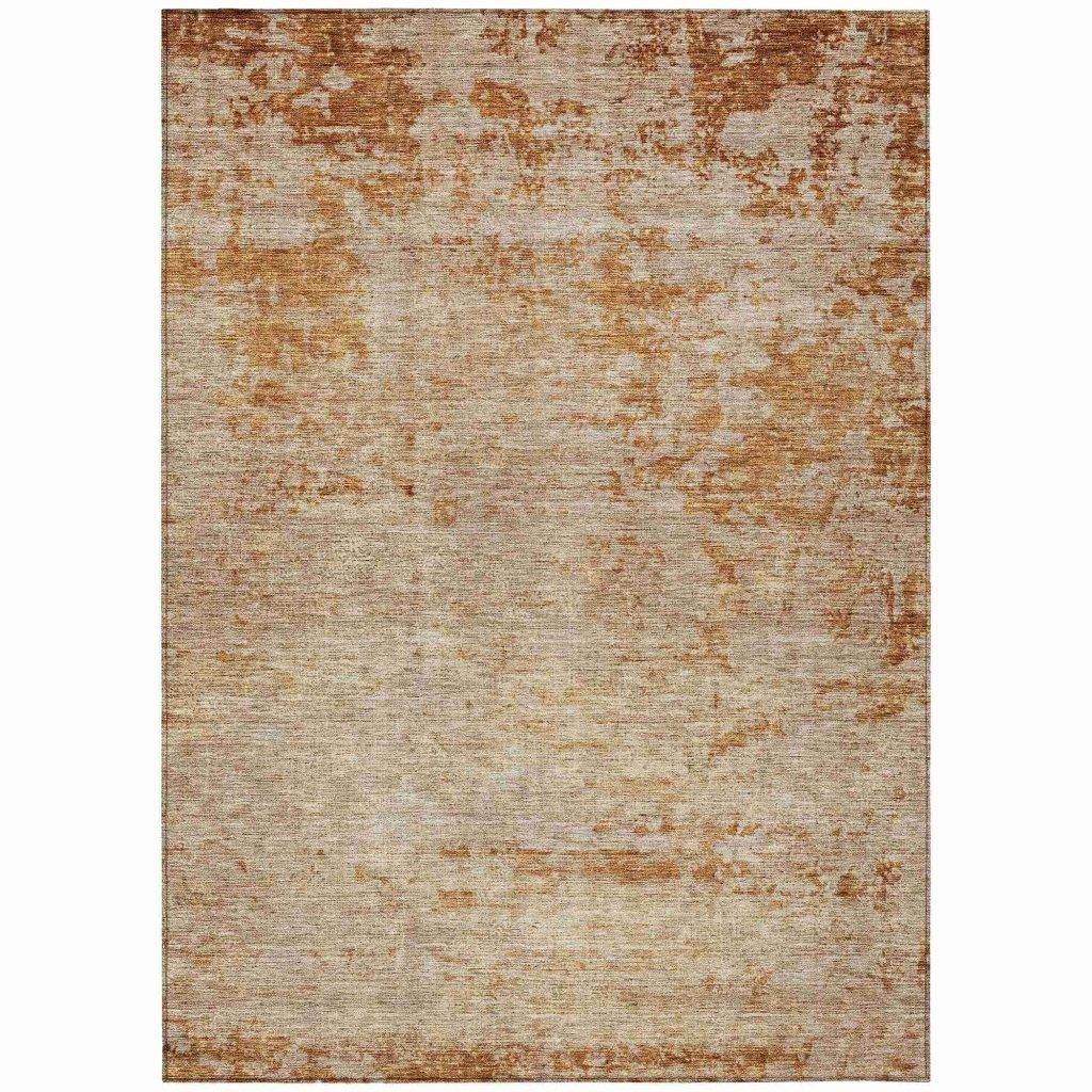 Sylvaine Orange Washable Indoor - Outdoor Rug - LOOMLAN - LOOMLAN Rugs - Outdoor Rugs