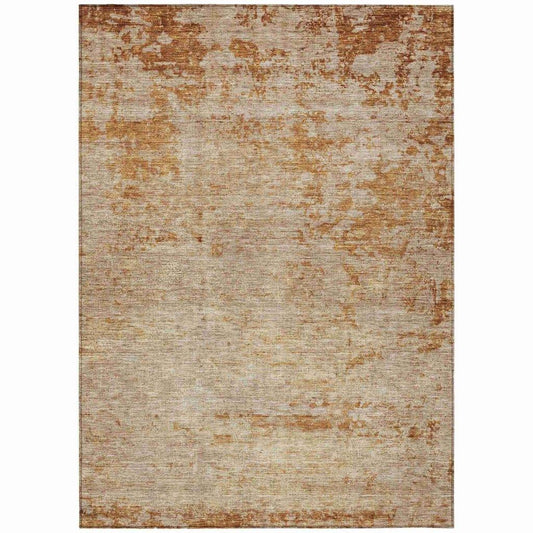Sylvaine Orange Washable Indoor - Outdoor Rug - LOOMLAN - LOOMLAN Rugs - Outdoor Rugs