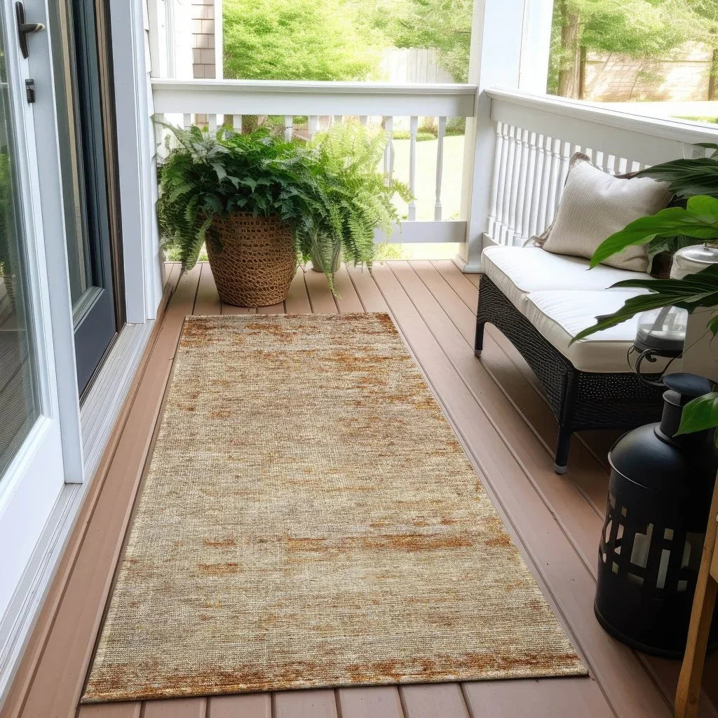Sylvaine Orange Washable Indoor - Outdoor Rug - LOOMLAN - LOOMLAN Rugs - Outdoor Rugs
