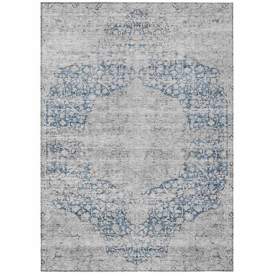 Sylvia Blue Washable Indoor - Outdoor Rug - LOOMLAN - LOOMLAN Rugs - Outdoor Rugs