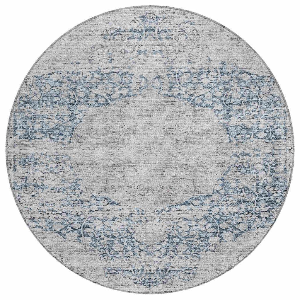 Sylvia Blue Washable Indoor - Outdoor Rug - LOOMLAN - LOOMLAN Rugs - Outdoor Rugs