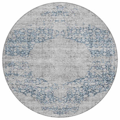 Sylvia Blue Washable Indoor - Outdoor Rug - LOOMLAN - LOOMLAN Rugs - Outdoor Rugs