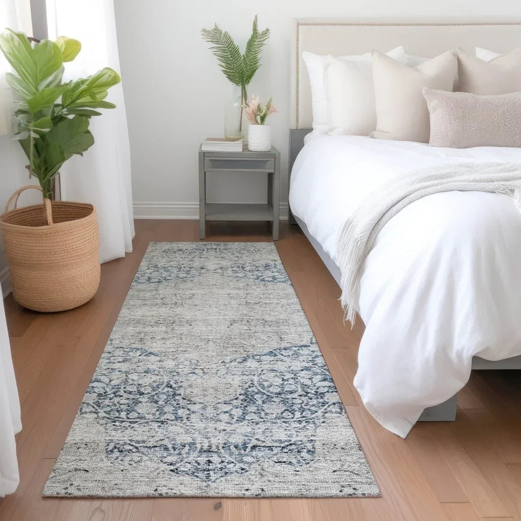 Sylvia Blue Washable Indoor - Outdoor Rug - LOOMLAN - LOOMLAN Rugs - Outdoor Rugs