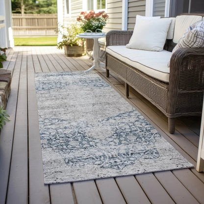 Sylvia Blue Washable Indoor - Outdoor Rug - LOOMLAN - LOOMLAN Rugs - Outdoor Rugs