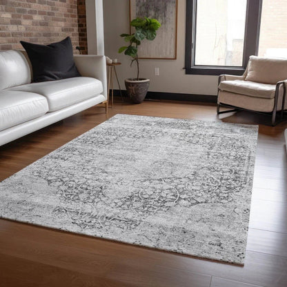 Sylvia Gray Washable Indoor - Outdoor Rug - LOOMLAN - LOOMLAN Rugs - Outdoor Rugs