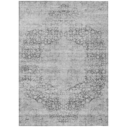 Sylvia Gray Washable Indoor - Outdoor Rug - LOOMLAN - LOOMLAN Rugs - Outdoor Rugs