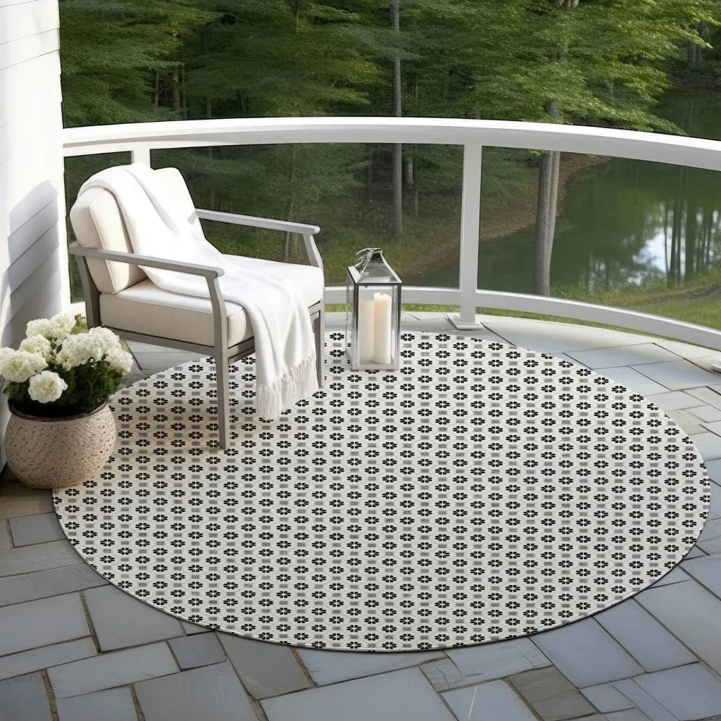 Symara Ivory Washable Indoor - Outdoor Rug - LOOMLAN - LOOMLAN Rugs - Outdoor Rugs