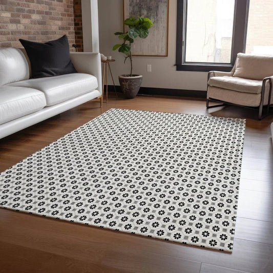Symara Ivory Washable Indoor - Outdoor Rug - LOOMLAN - LOOMLAN Rugs - Outdoor Rugs