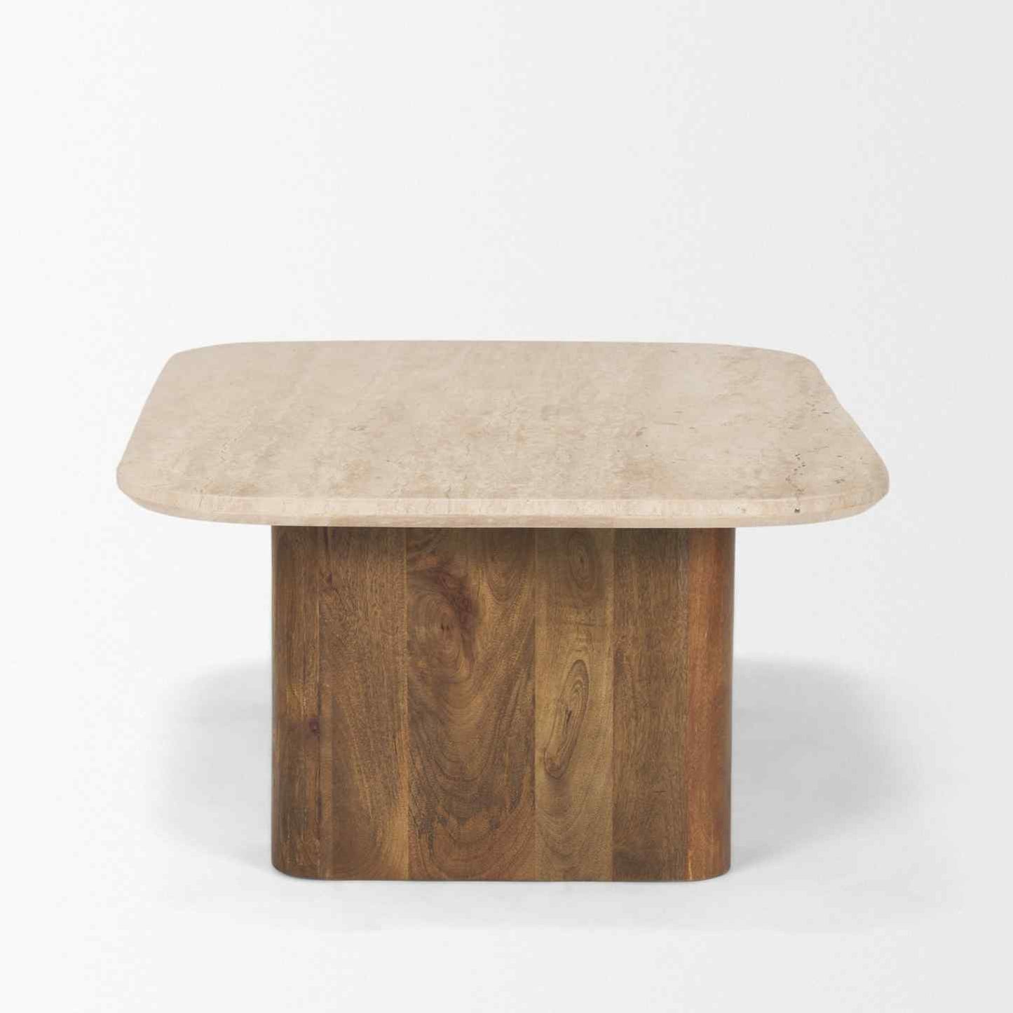 Symona Travertine Top Coffee Table