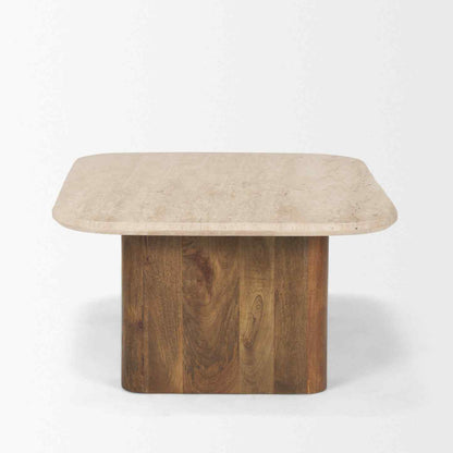 Symona Travertine Top Coffee Table