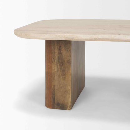 Symona Travertine Top Coffee Table