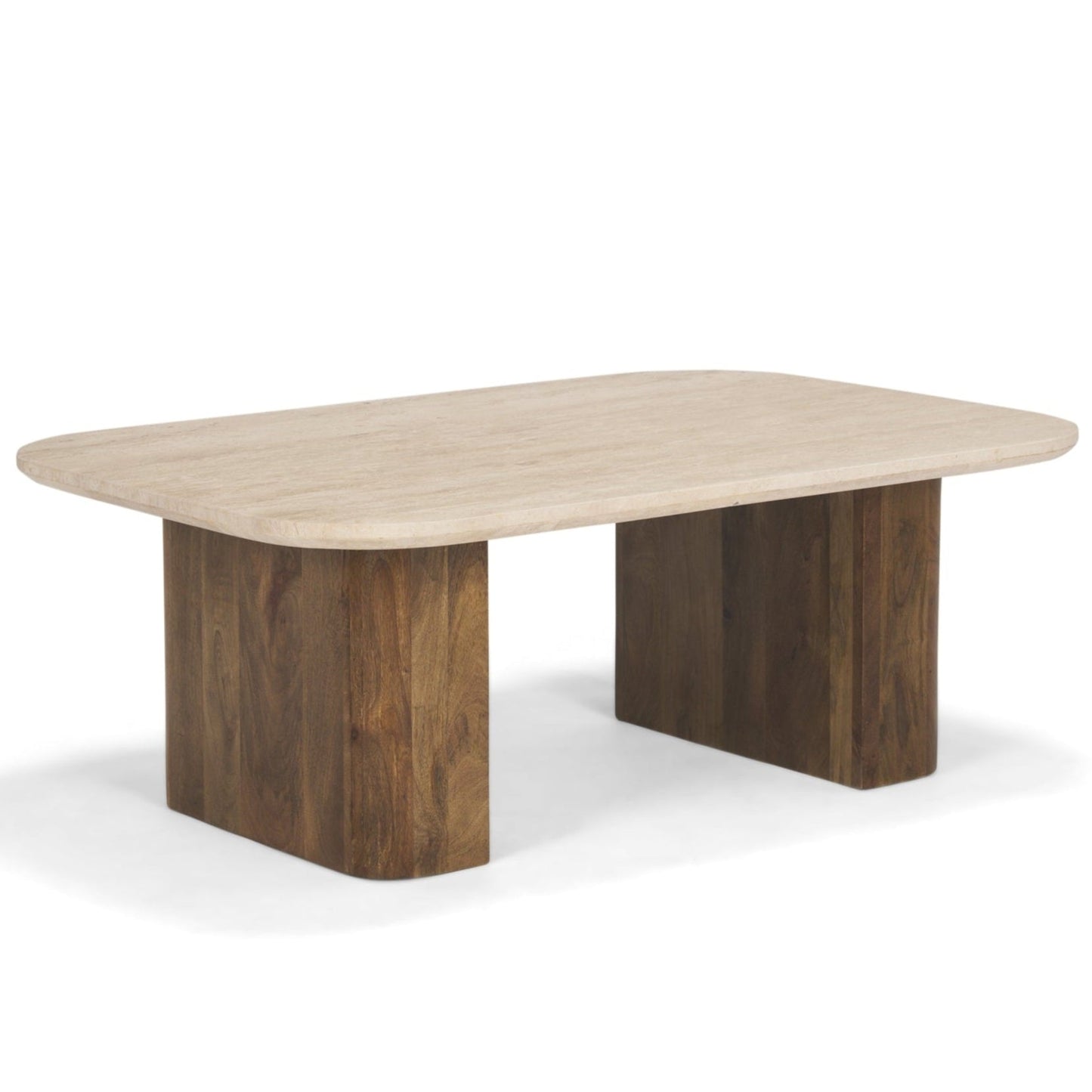 Symona Travertine Top Coffee Table