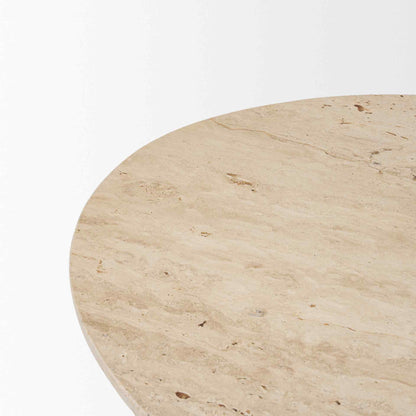 Syona Travertine Top Oval Coffee Table
