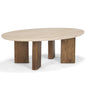 Syona Travertine Top Oval Coffee Table