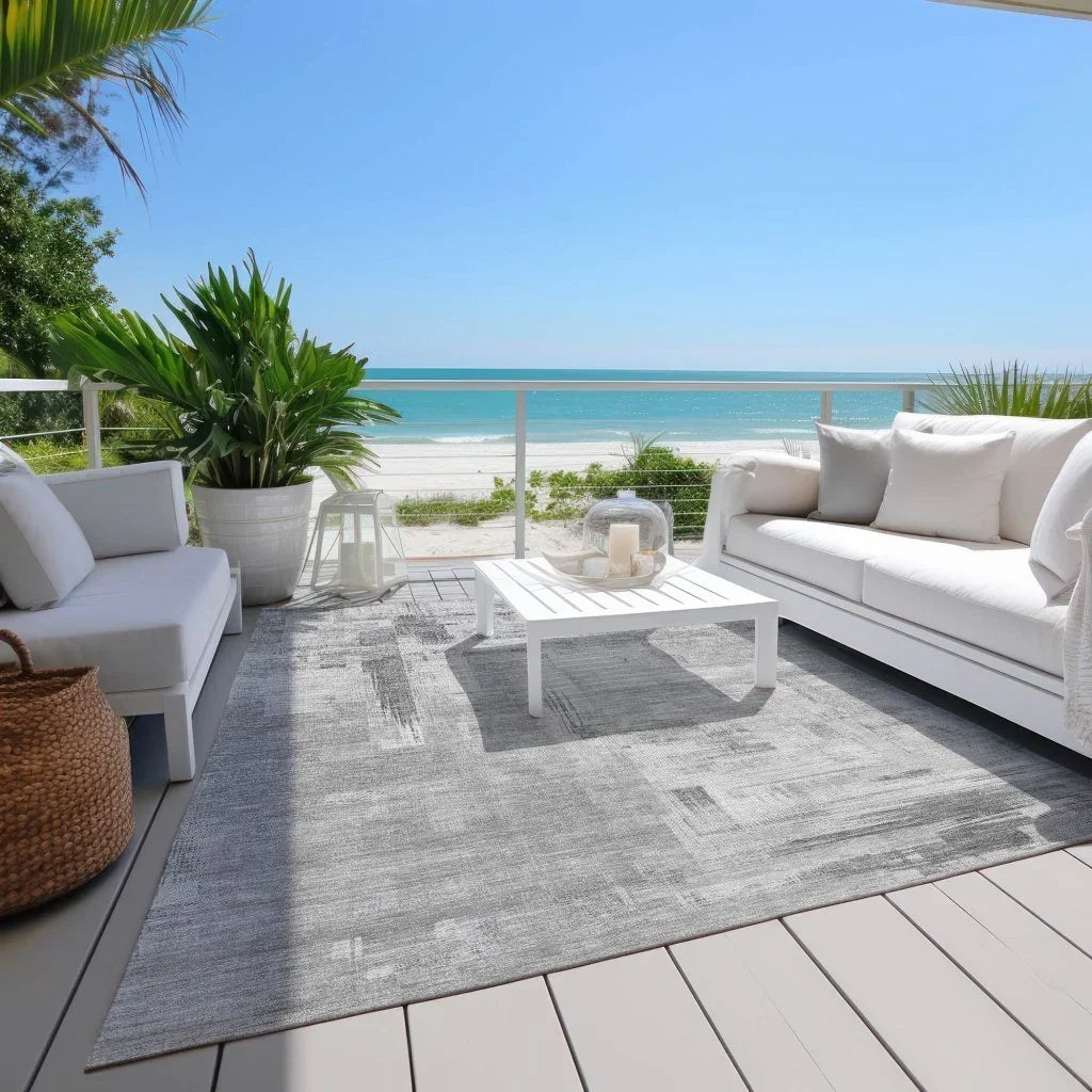 Syrene Gray Washable Indoor - Outdoor Rug - LOOMLAN - LOOMLAN Rugs - Outdoor Rugs