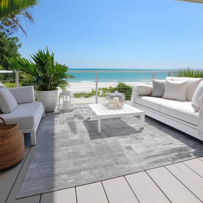 Syrene Gray Washable Indoor - Outdoor Rug - LOOMLAN - LOOMLAN Rugs - Outdoor Rugs