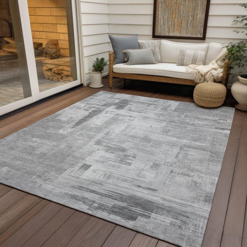 Syrene Gray Washable Indoor - Outdoor Rug - LOOMLAN - LOOMLAN Rugs - Outdoor Rugs