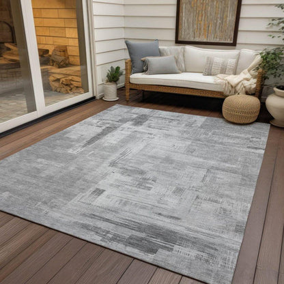 Syrene Gray Washable Indoor - Outdoor Rug - LOOMLAN - LOOMLAN Rugs - Outdoor Rugs