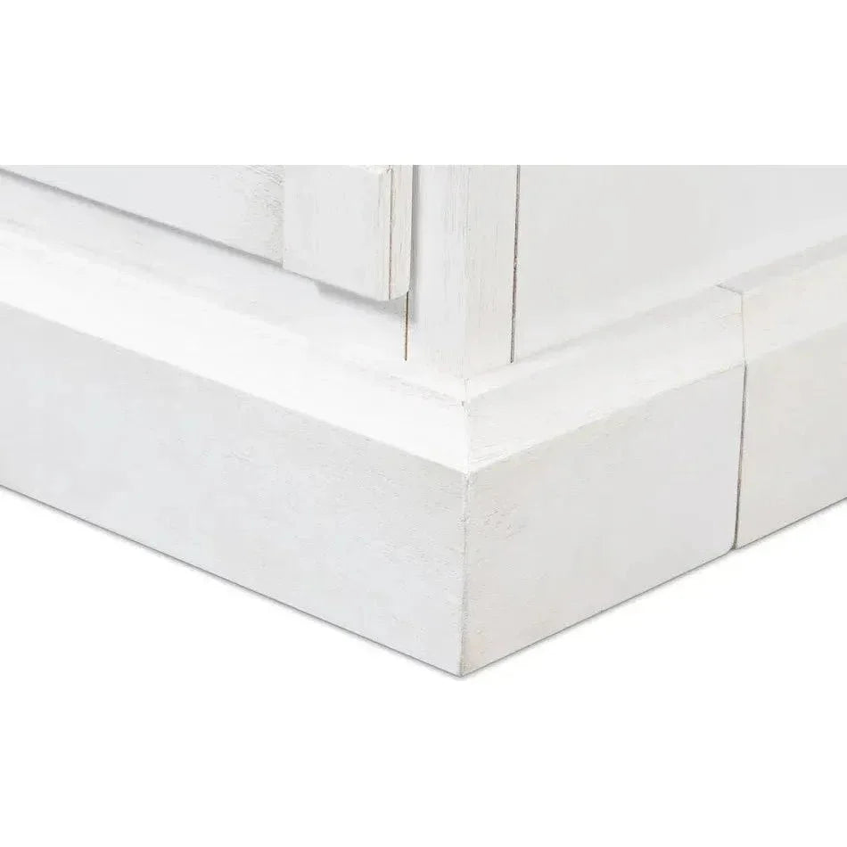 TV Stand Media Console Cortina White Wood - LOOMLAN - Sarreid - TV Stands & Media Centers