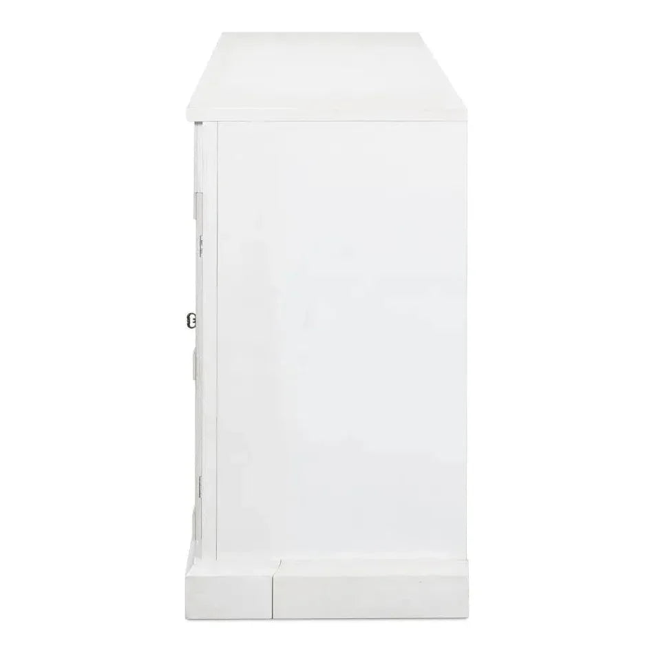 TV Stand Media Console Cortina White Wood - LOOMLAN - Sarreid - TV Stands & Media Centers