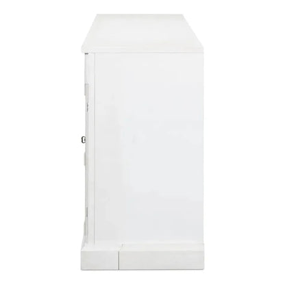 TV Stand Media Console Cortina White Wood - LOOMLAN - Sarreid - TV Stands & Media Centers