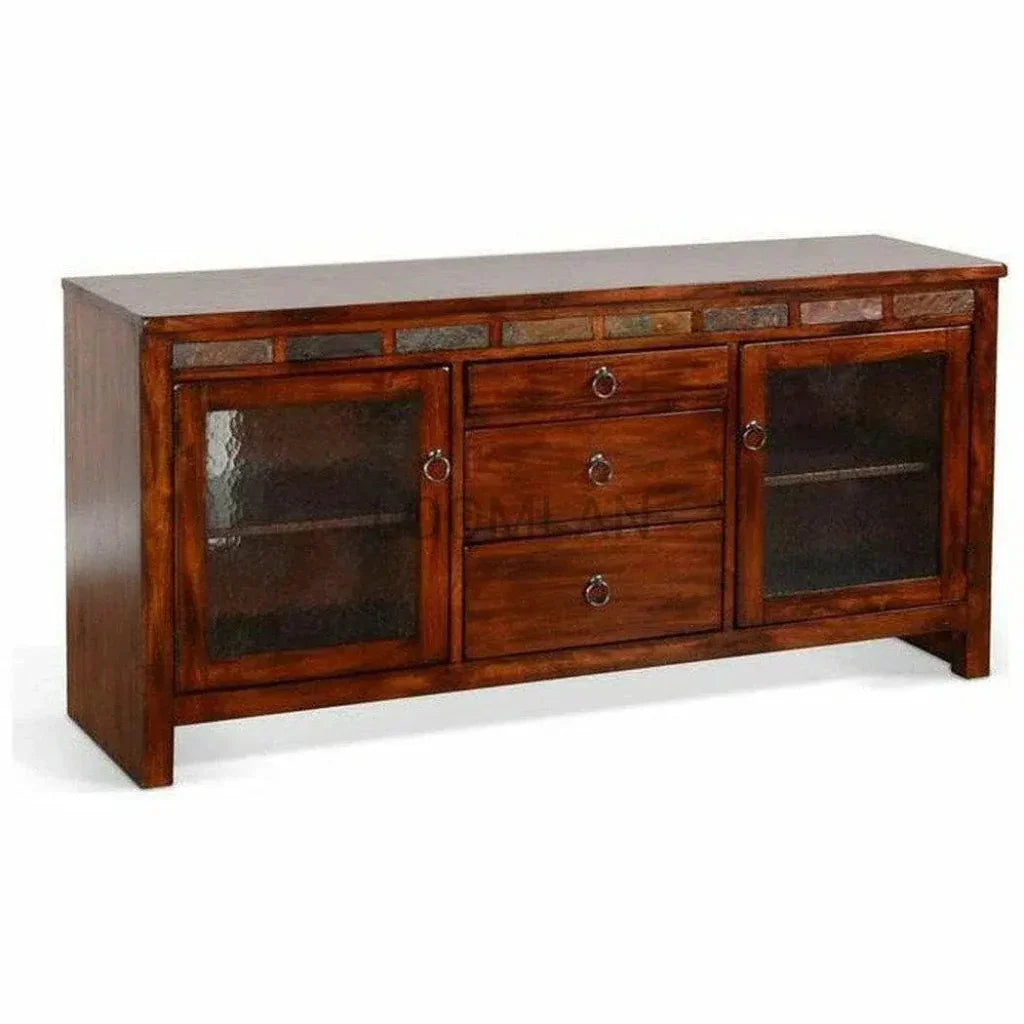 TV Stand Media Console Dark Wood Cabinet - LOOMLAN - Sunny D - TV Stands & Media Centers