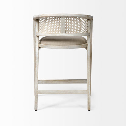 Tabitha Beige Fabric Counter Stool