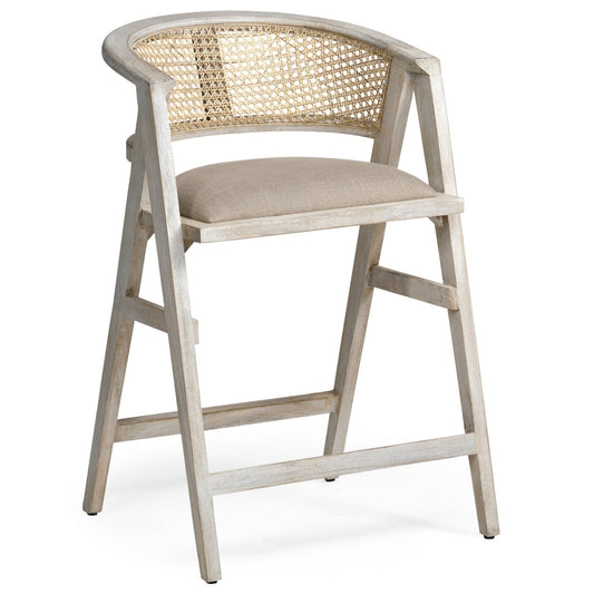 Tabitha Beige Fabric Counter Stool