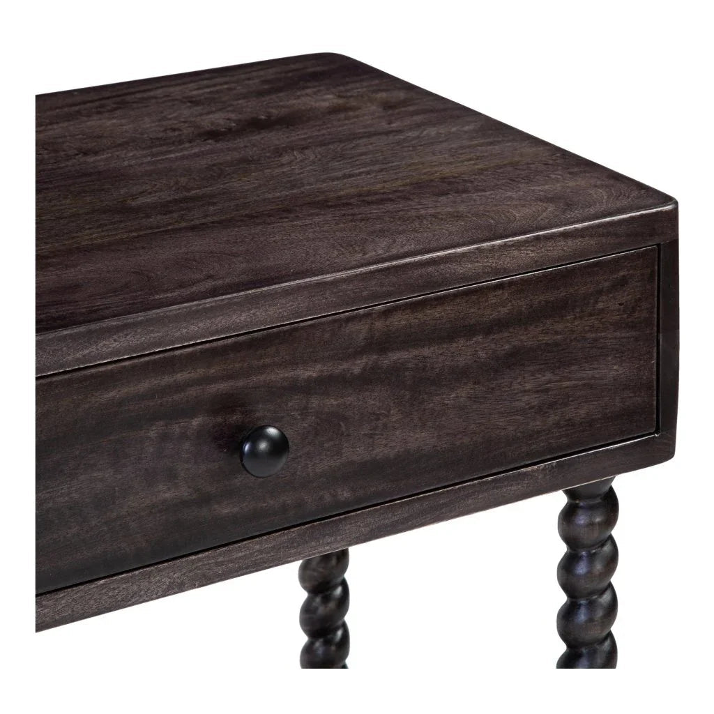 Tabitha Dark Brown Soft - Close Drawer Nightstand - LOOMLAN - Moe's Home - Nightstands