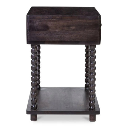 Tabitha Dark Brown Soft - Close Drawer Nightstand - LOOMLAN - Moe's Home - Nightstands