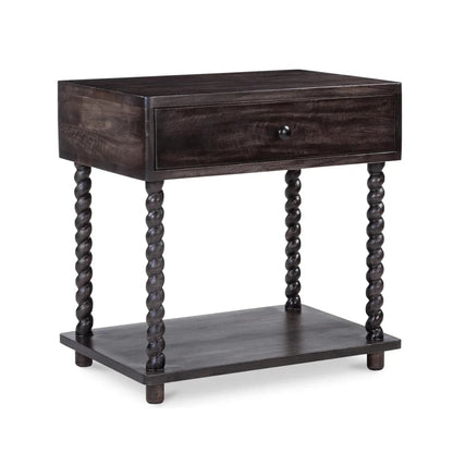 Tabitha Dark Brown Soft - Close Drawer Nightstand - LOOMLAN - Moe's Home - Nightstands