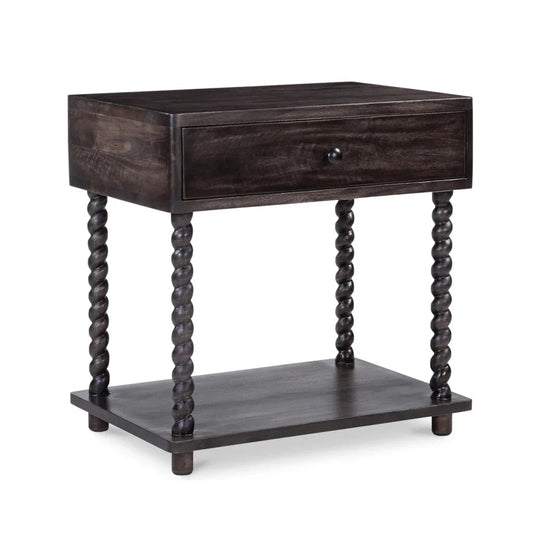 Tabitha Dark Brown Soft - Close Drawer Nightstand - LOOMLAN - Moe's Home - Nightstands