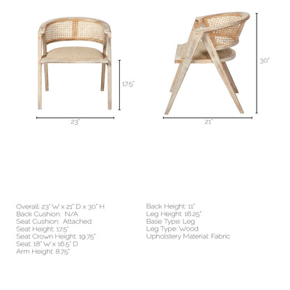 Tabitha Linen Wrap Seat Dining Chair (Set of 2)