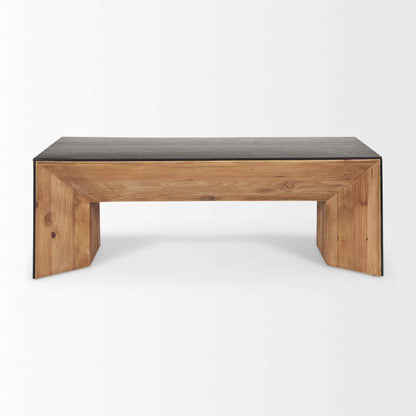 Tabor Natural Wooden Waterfall Coffee Table