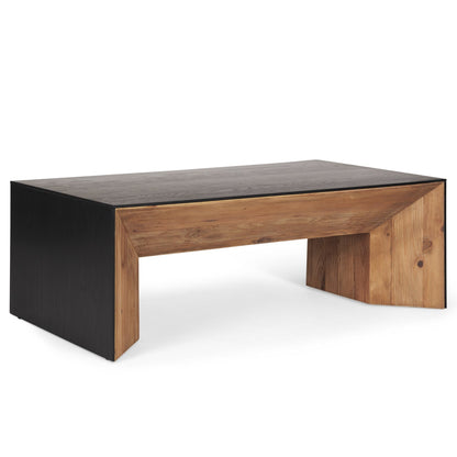 Tabor Natural Wooden Waterfall Coffee Table