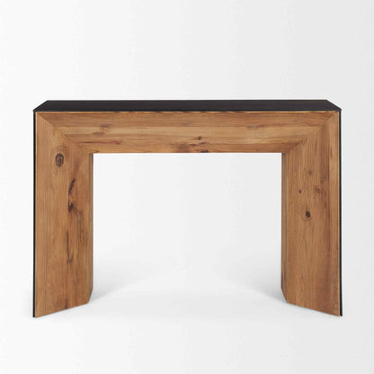 Tabor Natural Wooden Waterfall Console Table
