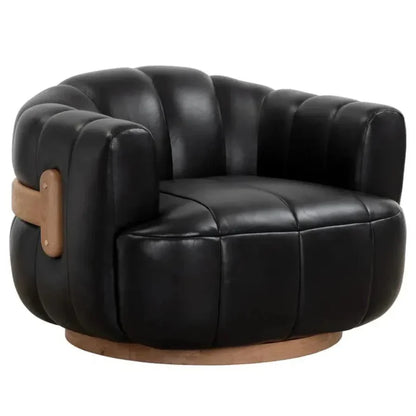 Tadeo Leather Swivel Lounge Chair - LOOMLAN - SUNPAN - Club Chairs