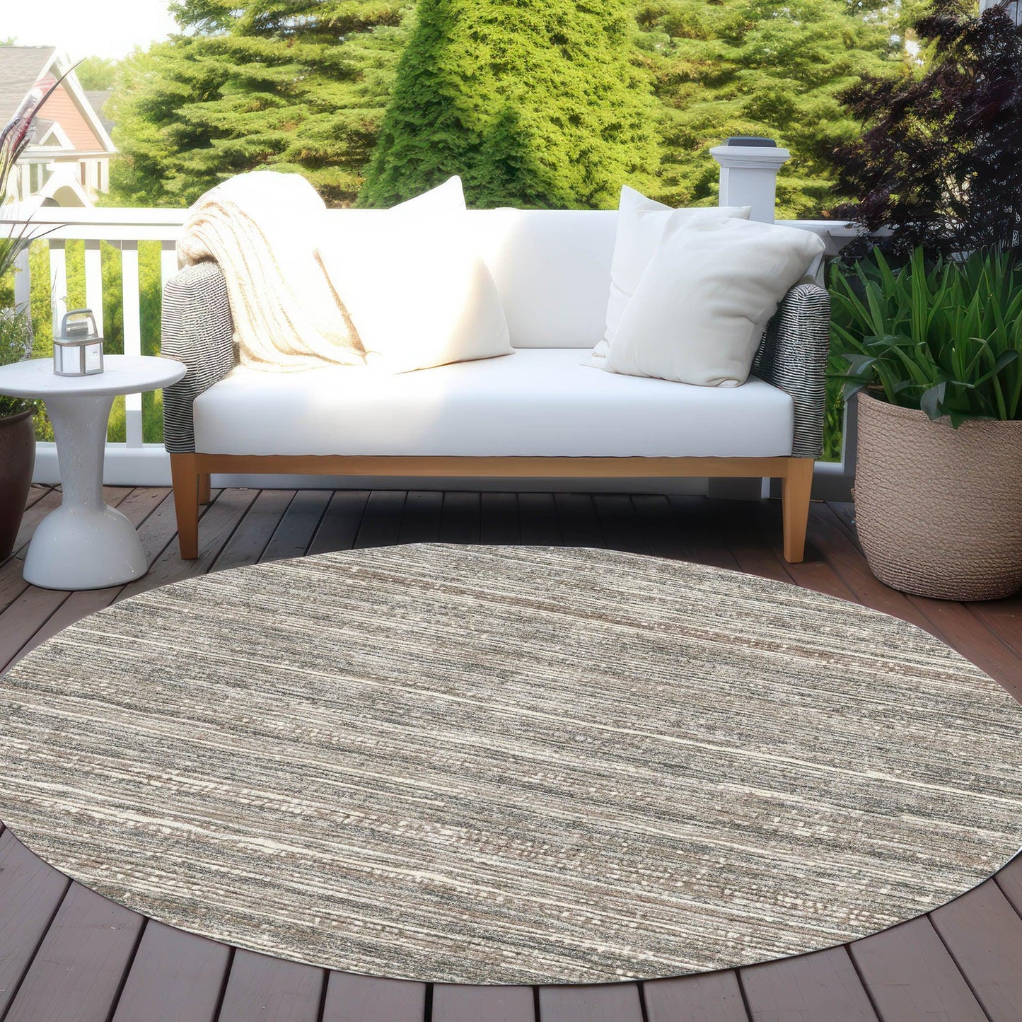 Taelain Brown Washable Indoor-Outdoor Rug